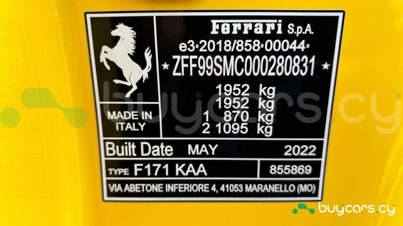 Ferrari 296 GTB Yellow