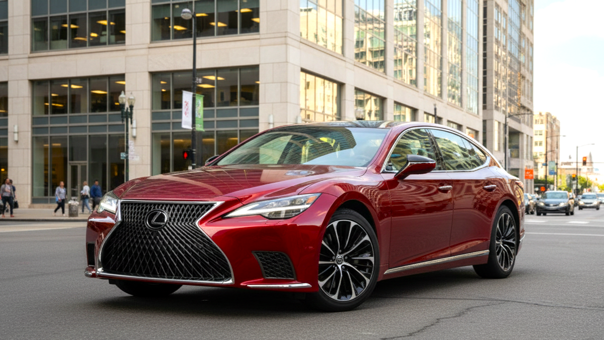 Lexus LS 500 AWD red colour