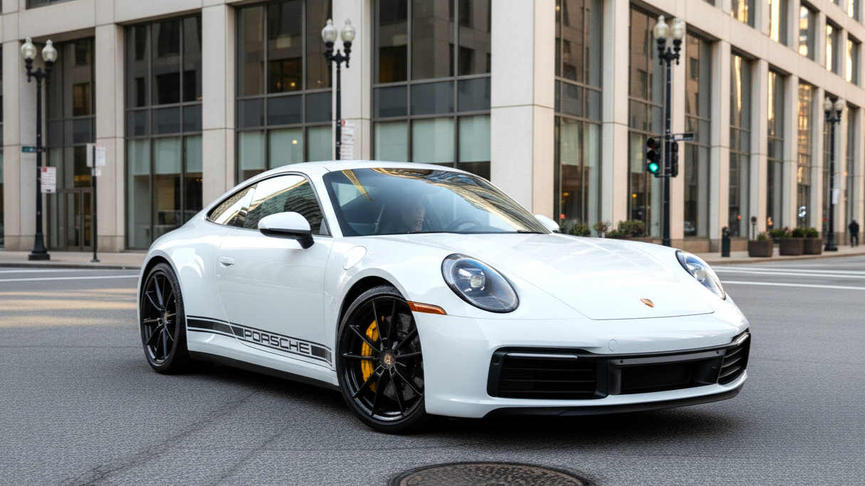 Porsche 911 Carrera 4S white colour