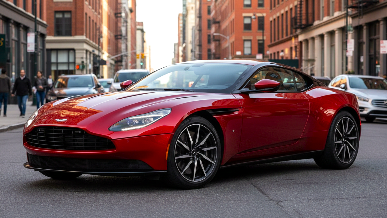 Aston Martin DB11 красного цвета
