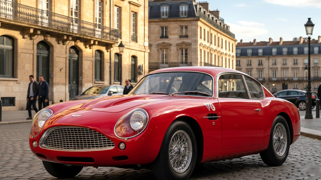 Aston Martin DB4 GT красного цвета