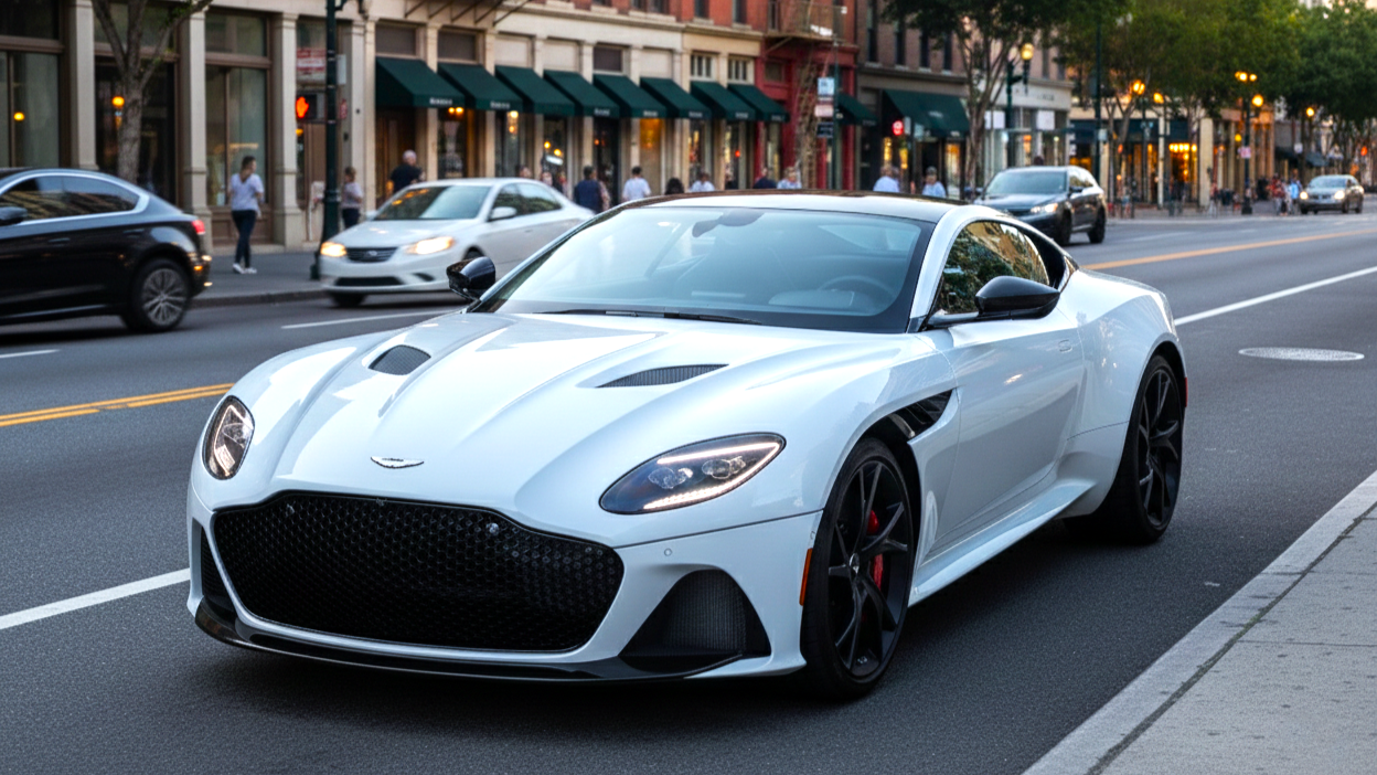 Aston Martin DBS Superleggera белого цвета