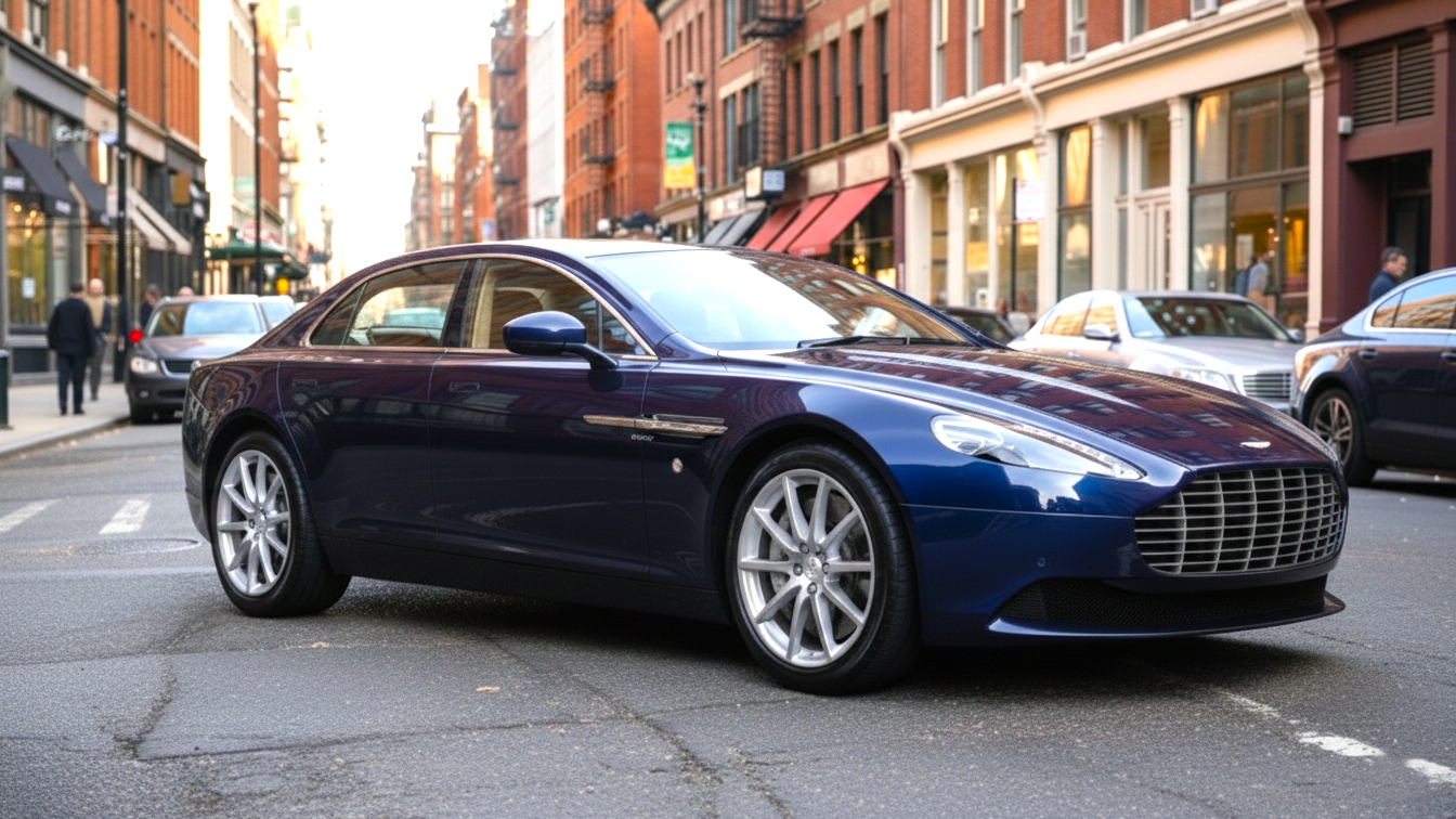 Aston Martin Lagonda синего цвета