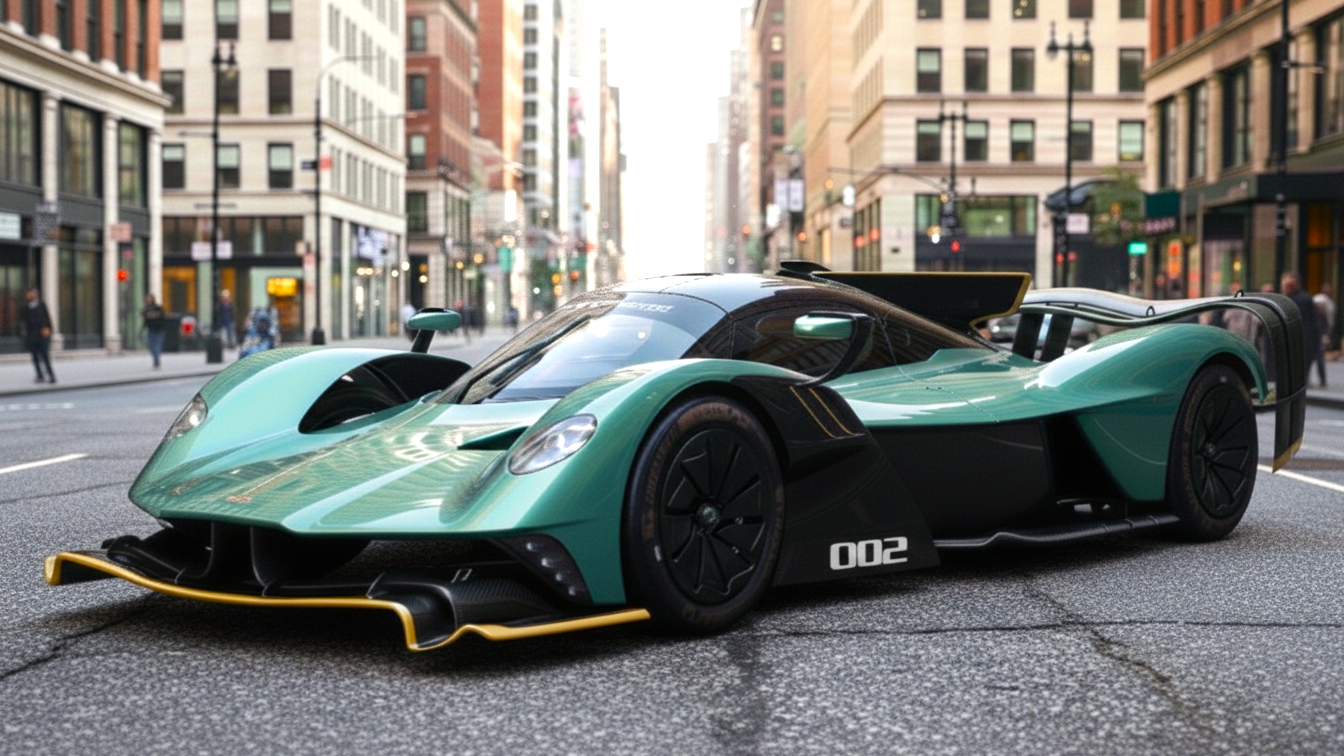 Aston Martin Valkyrie зеленого цвета