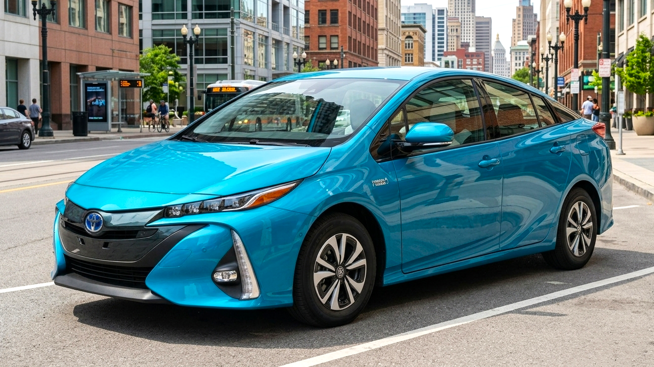 Toyota Prius light blue