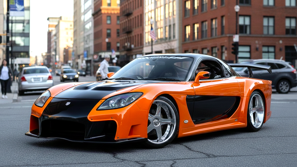 Mazda RX-7 orange