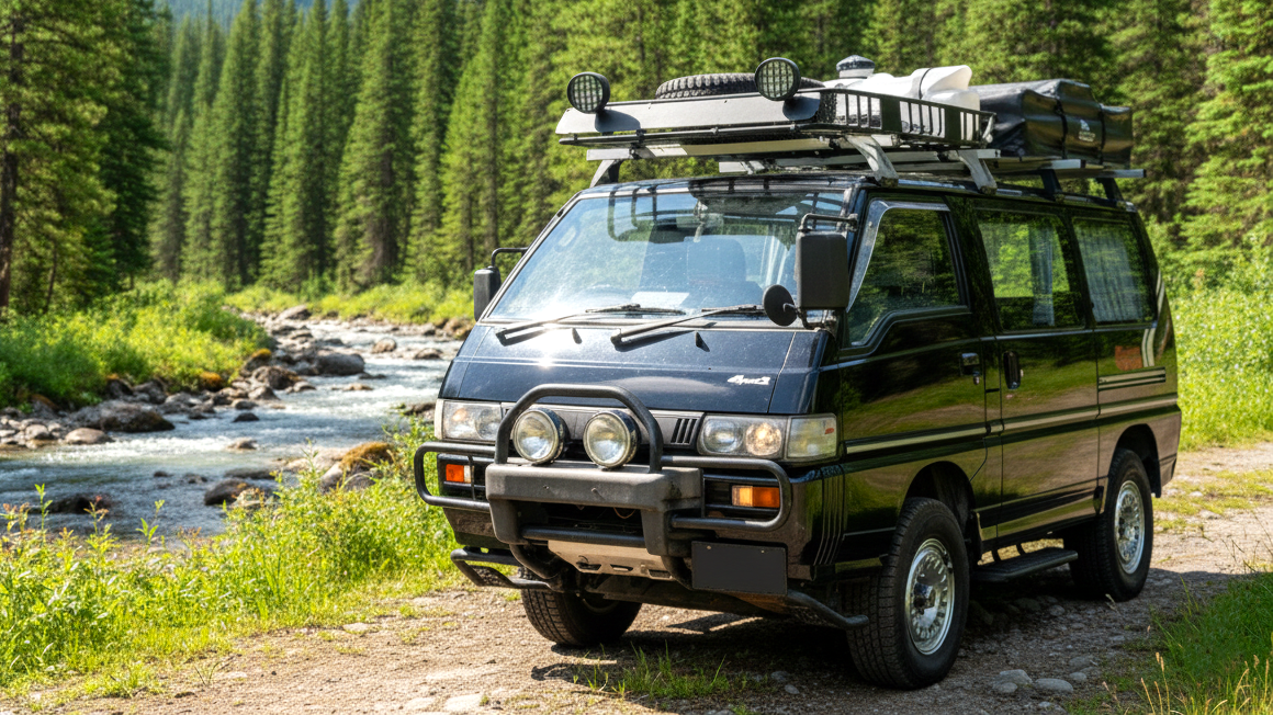 Mitsubishi Delica Star Wagon черного цвета