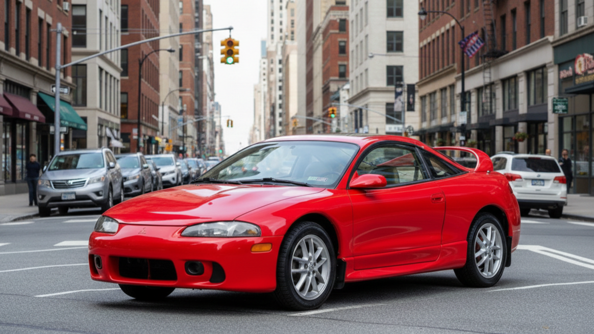 Mitsubishi Eclipse GSX красного цвета