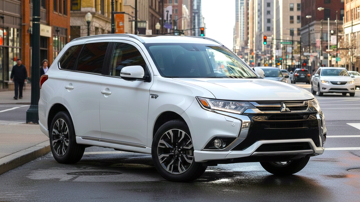 Mitsubishi Outlander PHEV белого цвета
