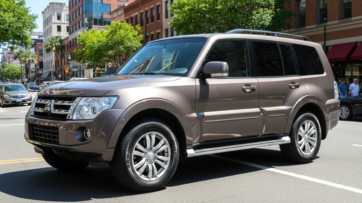 Mitsubishi Pajero бежевого цвета