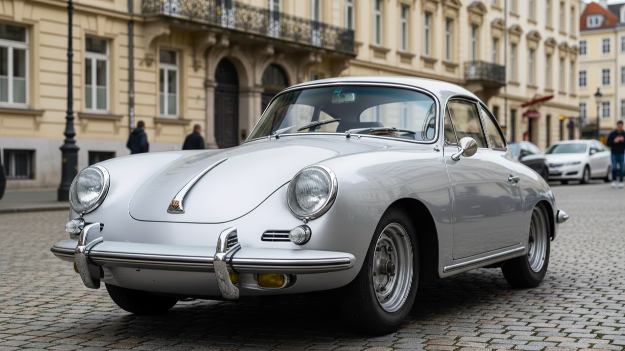 Porsche 356 2 серебристый