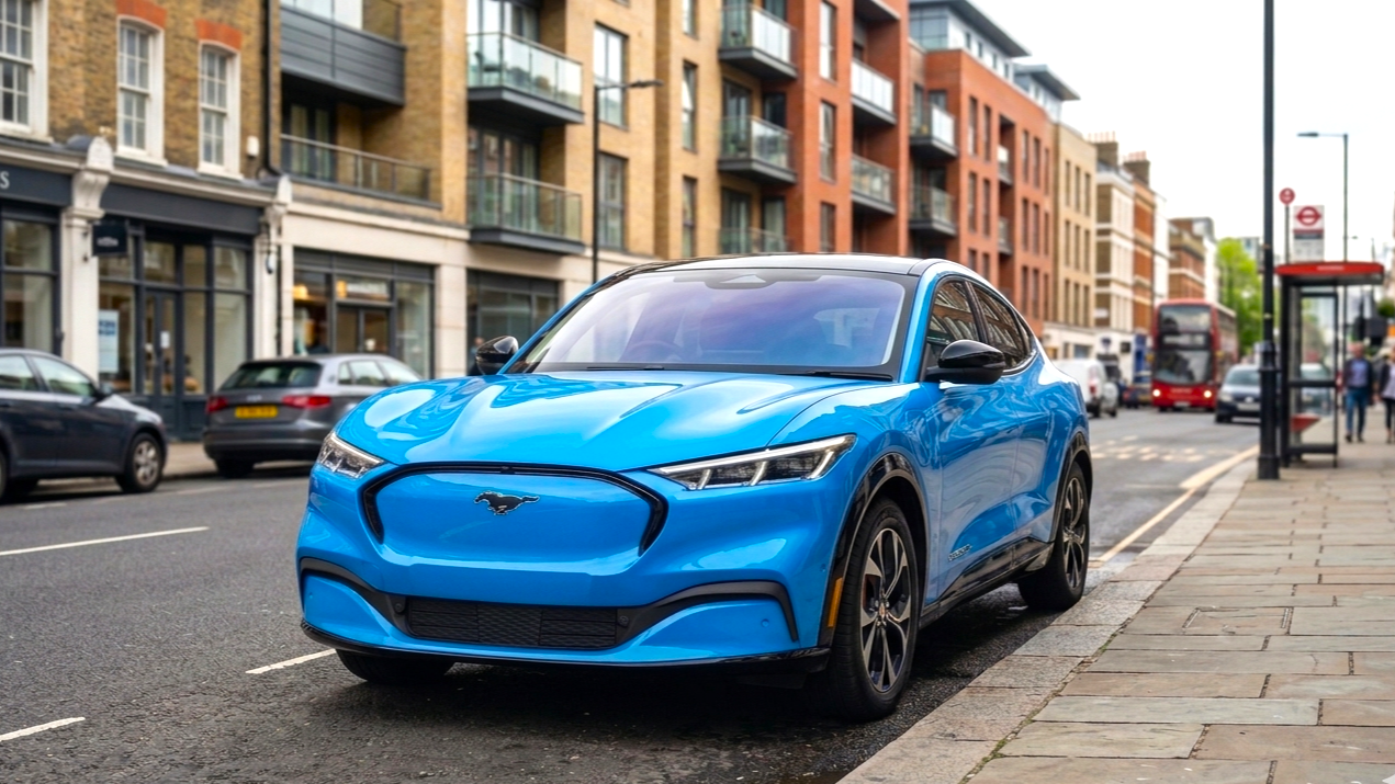 Ford Mustang Mach–E with BlueCruise blue colour