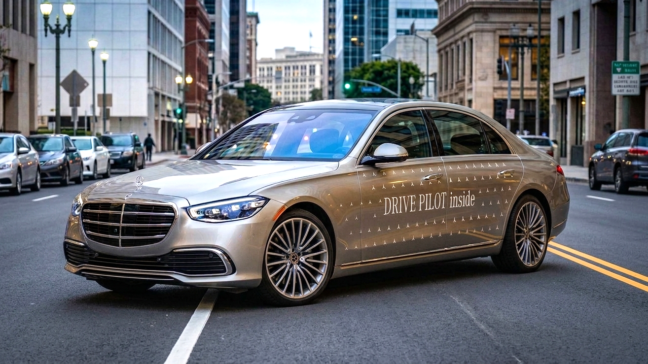 Mercedes–Benz S–Class with Drive Pilot gold colour