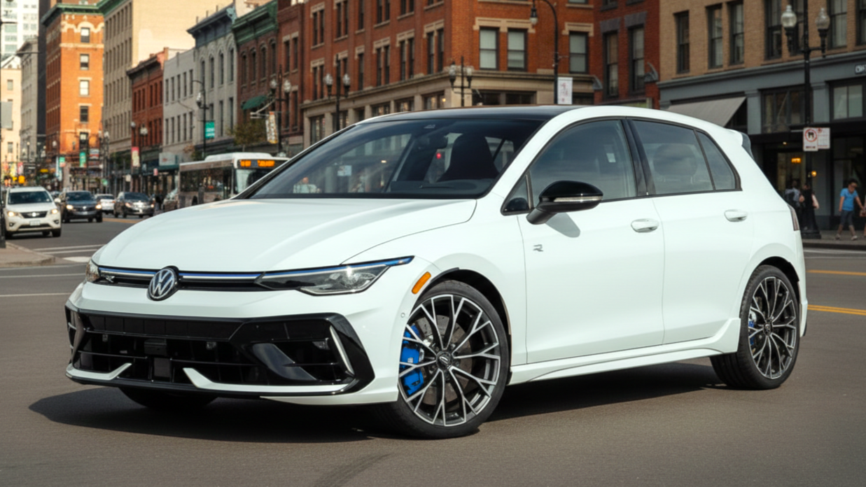 Volkswagen Golf R белого цвета