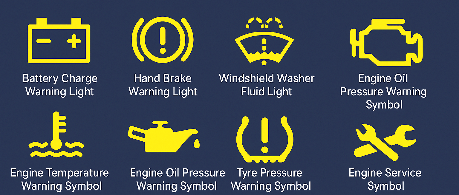 Key dashboards symbols related to vehicle fluids