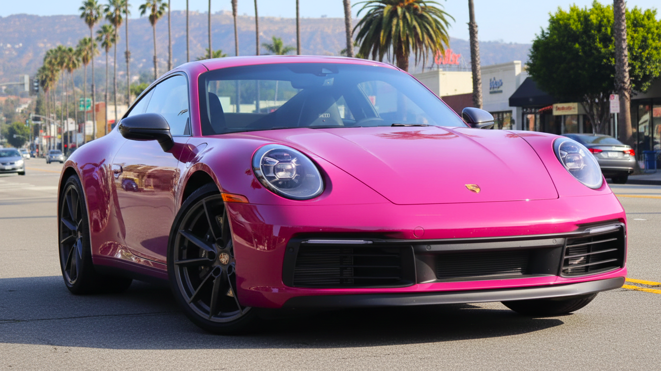 2023 Porsche 911 Carrera T Review розового цвета