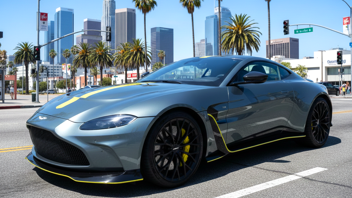 Aston Martin V12 серого цвета