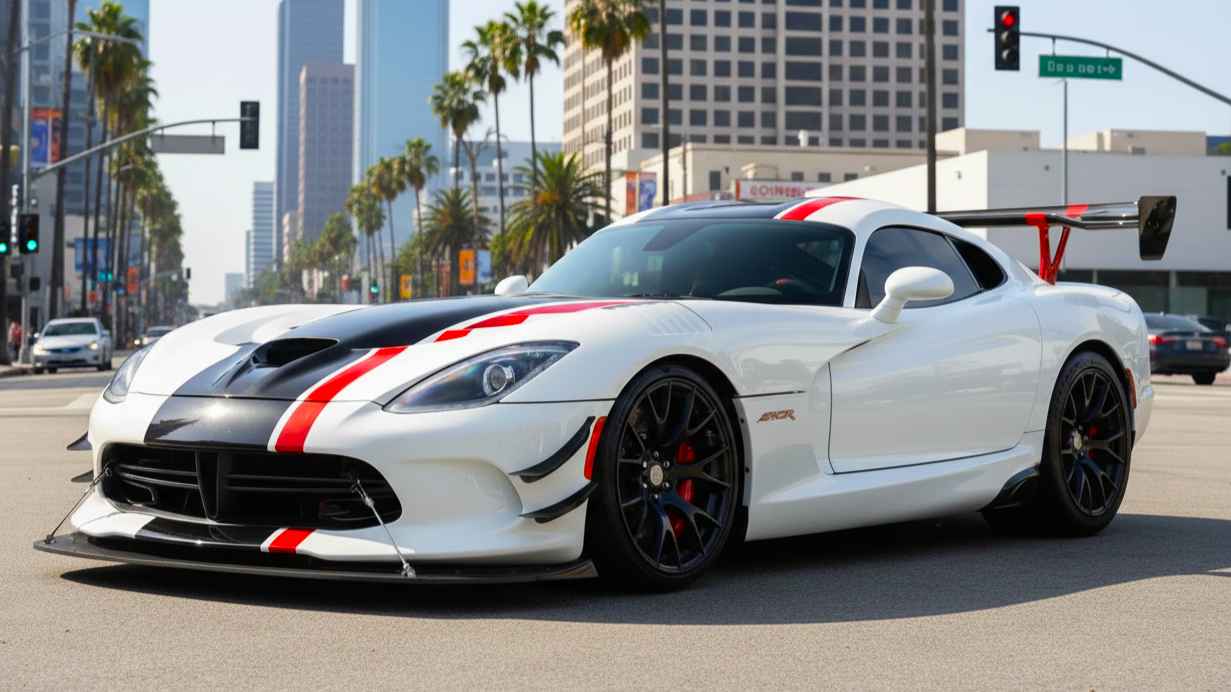 Dodge Viper белого цвета