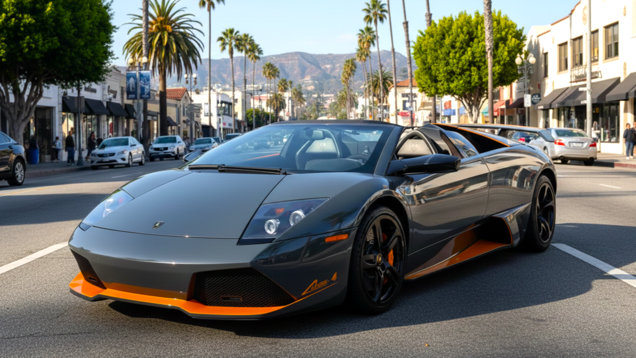 Lamborghini V12 2 серого цвета