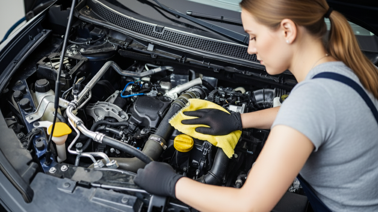 Car engine cleaning