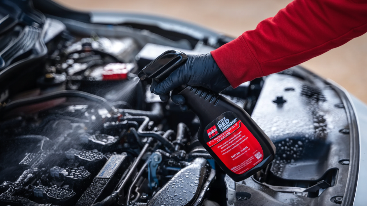 Car engine chemical cleaning