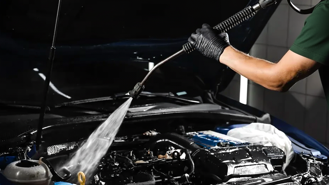 Car engine washing