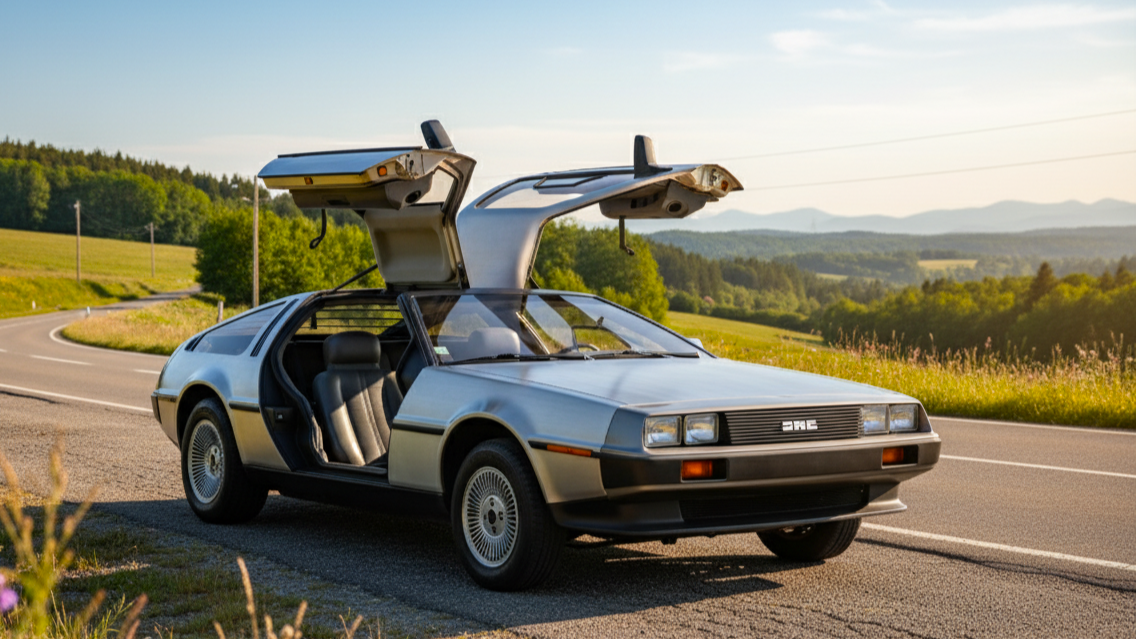 DeLorean DMC-12 1981 года серебристого цвета