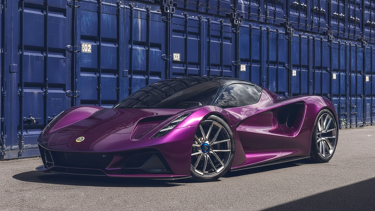 Lotus Evija фиолетового цвета
