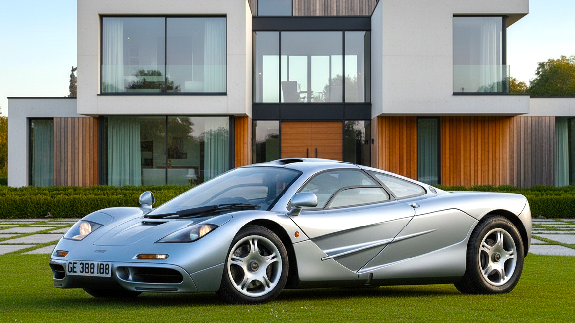 McLaren F1 1992 года серебристого цвета