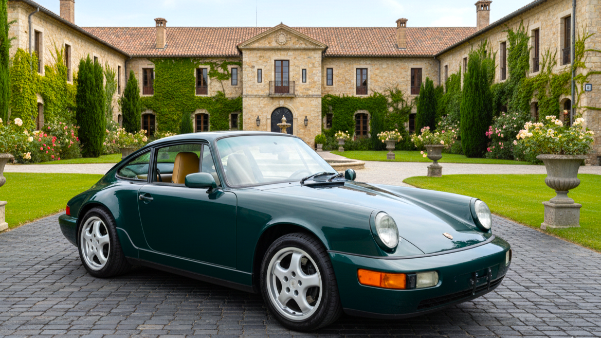 Porsche 911 964 Turbo 1990 года серебристого цвета