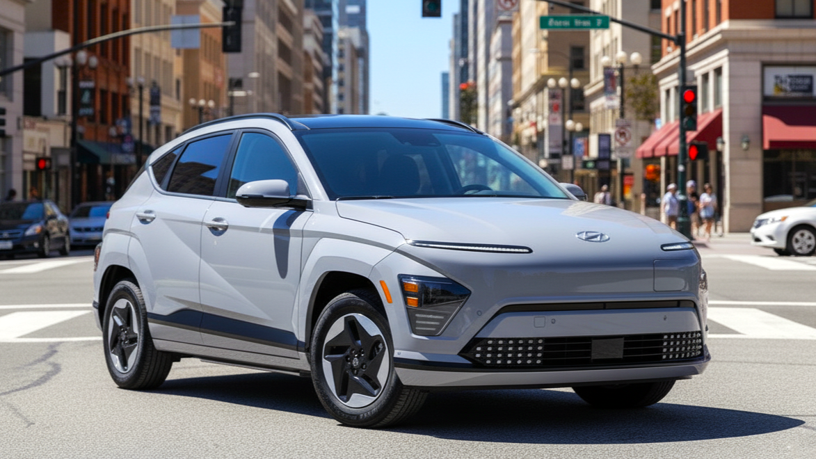 Hyundai Kona Electric серого цвета