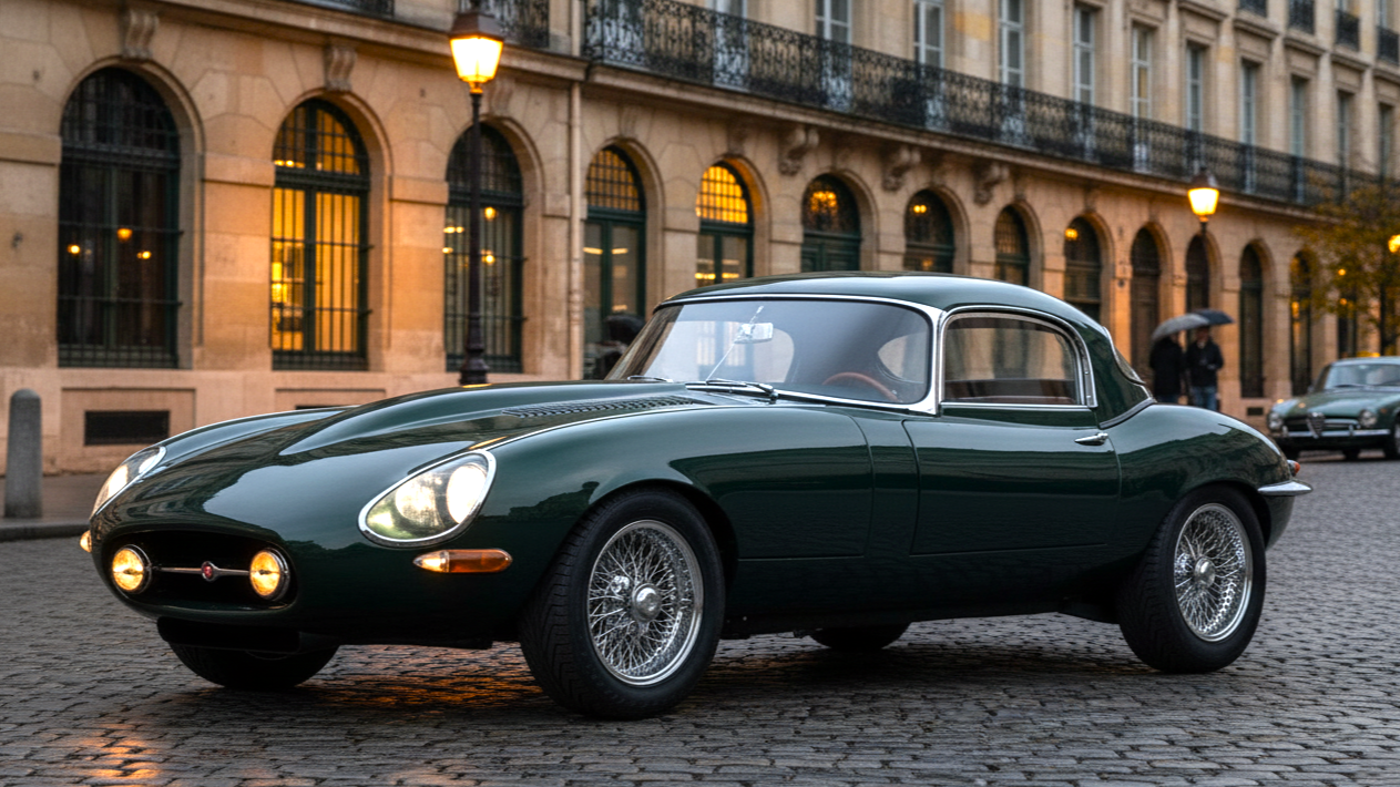 Jaguar E-Type зеленый