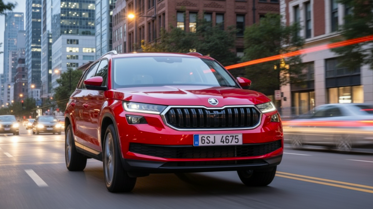 Skoda Kodiaq красного цвета