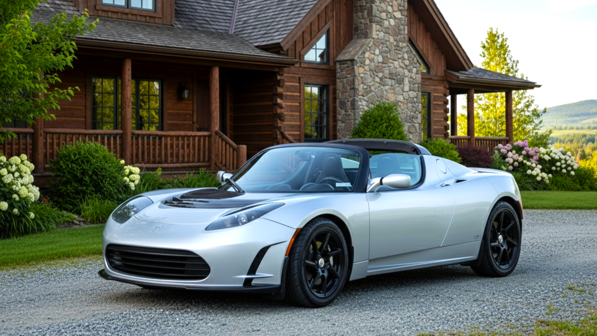 Tesla Roadster Silver Colour