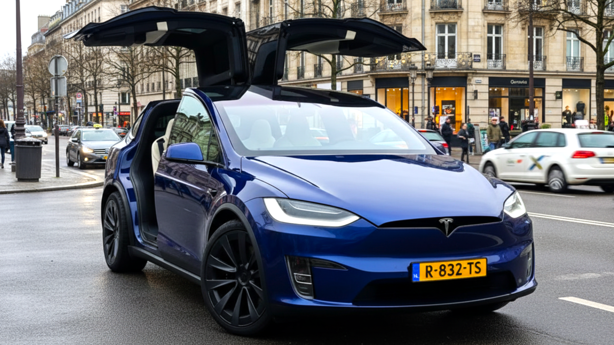 Tesla Model X Plai Blue Colour