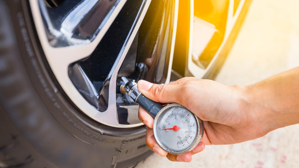 Checking tire pressure