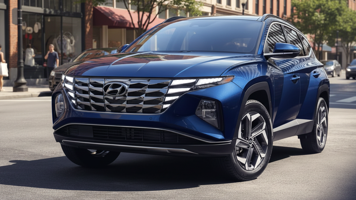 Hyundai Tucson Hybrid синего цвета