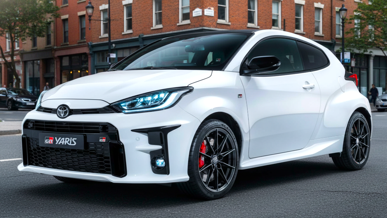 Toyota Yaris белого цвета