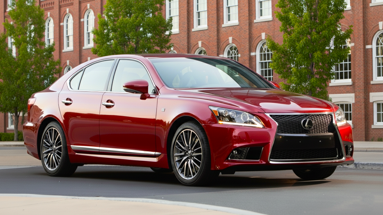 Lexus LS красного цвета