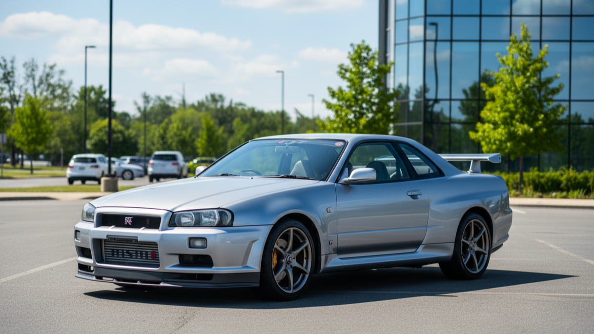 Nissan Skyline GT-R белого цвета