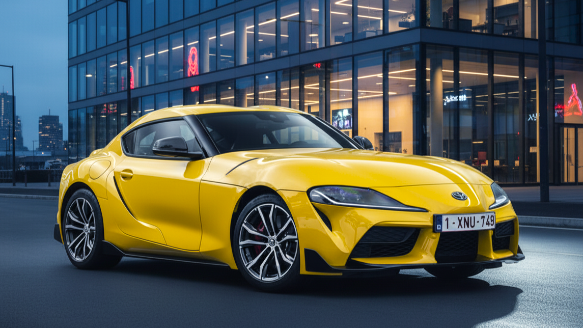 Toyota Supra желтого цвета