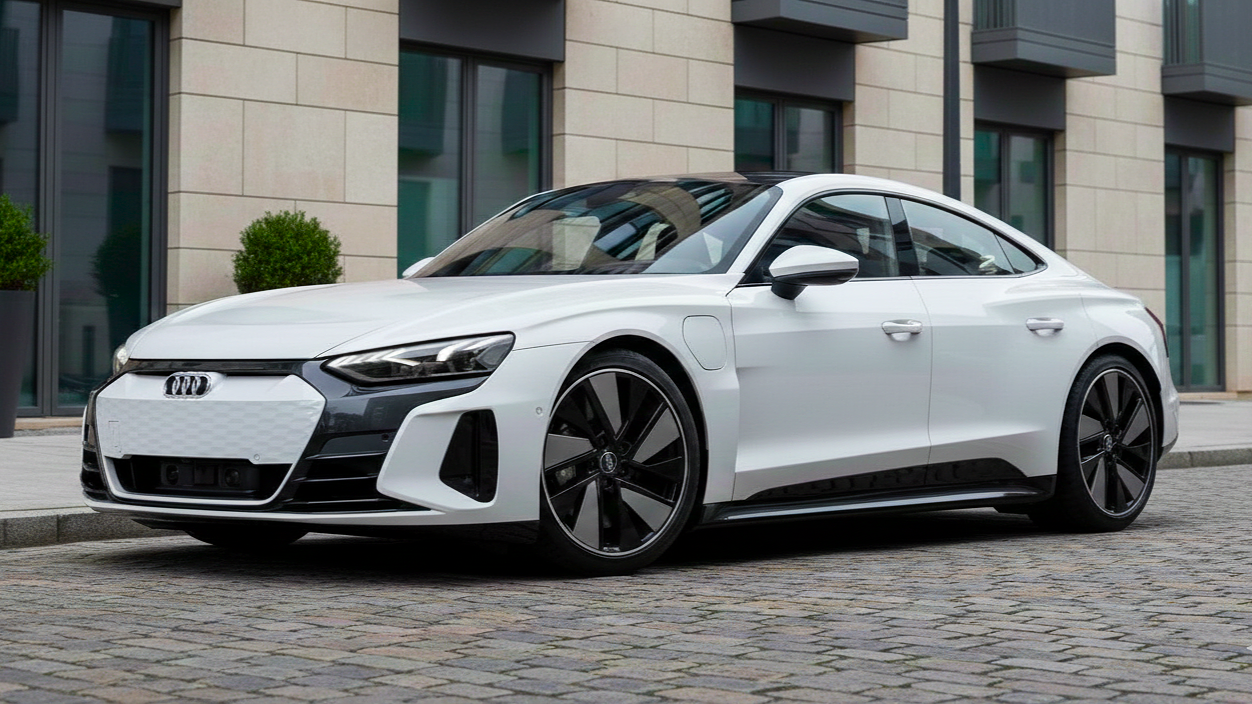 Audi e-tron GT белого цвета