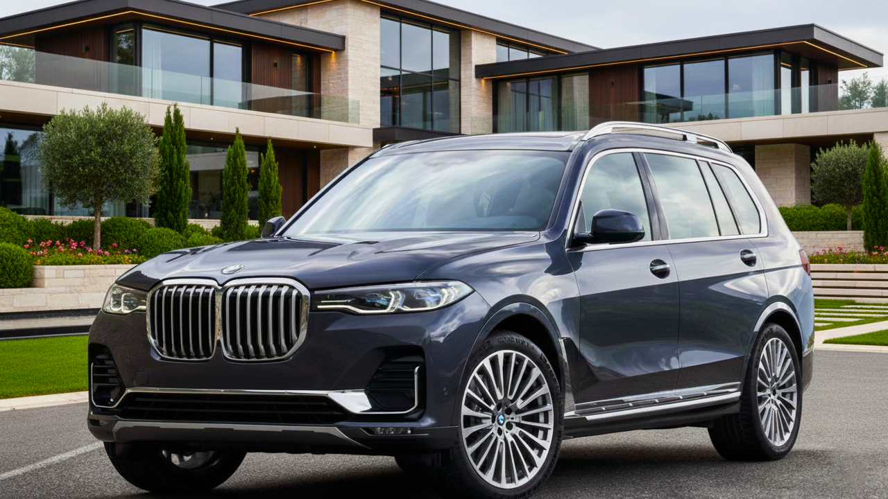 BMW X7 темно синего цвета