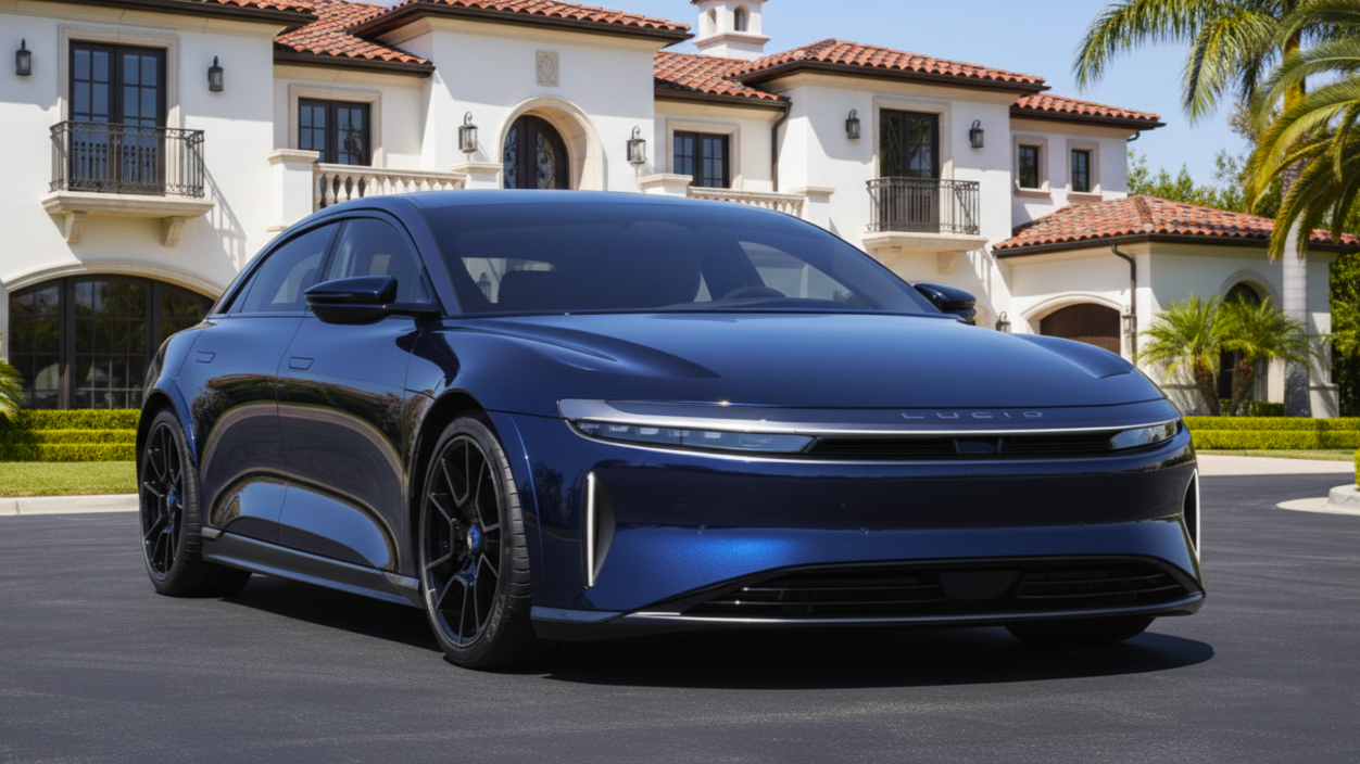 Lucid Air синего цвета