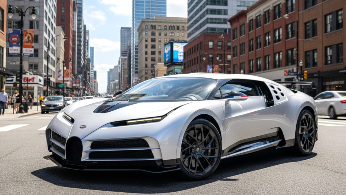 Bugatti Centodieci белого цвета