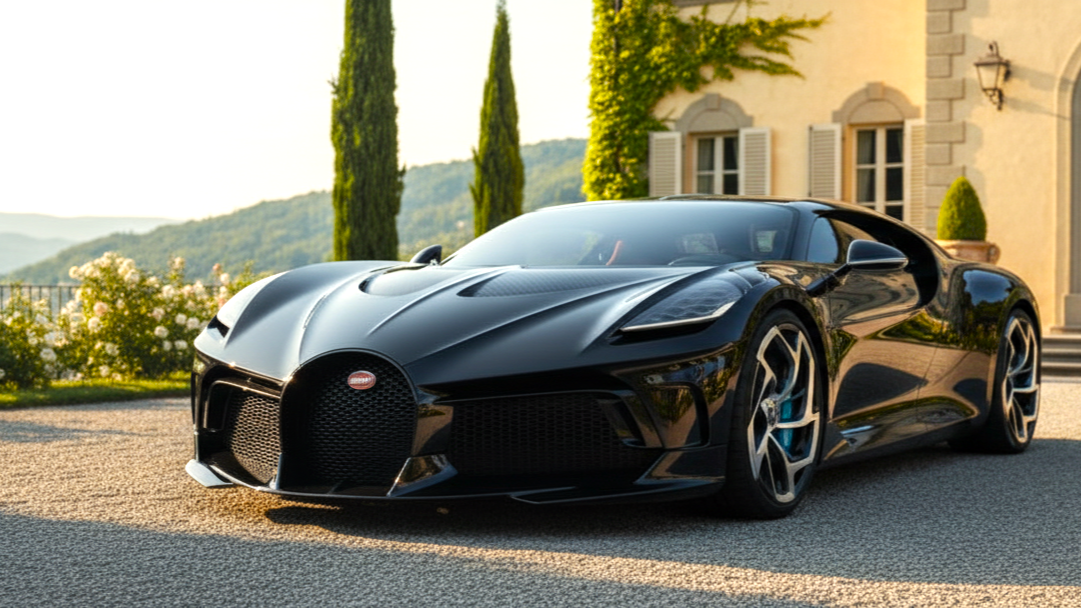 Bugatti La Voiture Noire черного цвета