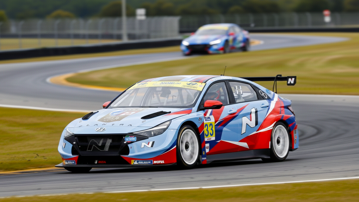 Hyundai Motorsport голубого цвета