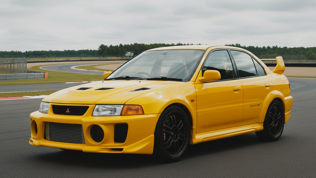 Mitsubishi Lancer Evolution yellow colour