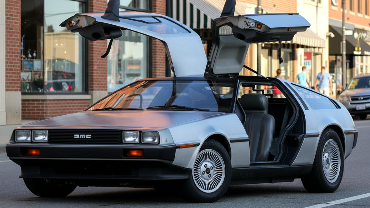DeLorean DMC-12 серого цвета