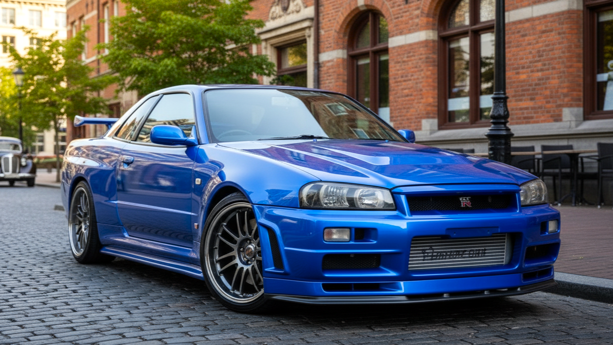 Nissan Skyline GT-R голубого цвета